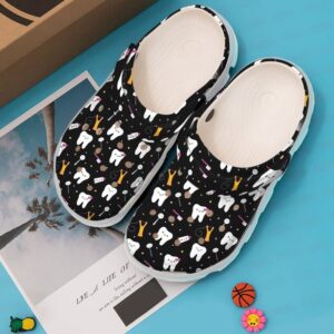 Dentist Dental Pattern Sku 814 Crocs Crocband Clog Comfortable For Mens Womens Classic Clog Water Shoes