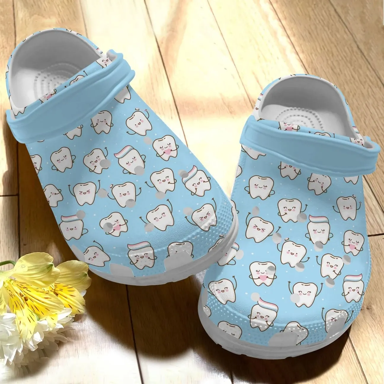 Dentist Personalize Clog Custom Crocs Fashionstyle Comfortable For Women Men Kid Print 3D Cute Teeth Blue Dentist Personalize Clog Custom Crocs Fashionstyle Comfortable For Women Men Kid Print 3D Cute Teeth Blue