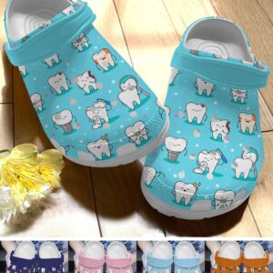 Dentist Personalize Clog Custom Crocs Fashionstyle Comfortable For Women Men Kid Print 3D Happy Teeth 5 Options