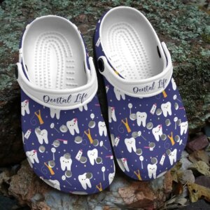 Dentist Personalize Clog Custom Crocs Fashionstyle Comfortable For Women Men Kid Print 3D Whitesole Dental Life