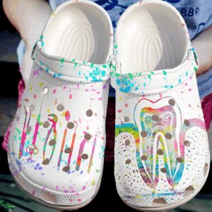 Dentist Watercolor Dental Life Sku 809 Crocs Crocband Clog Comfortable For Mens Womens Classic Clog Water Shoes