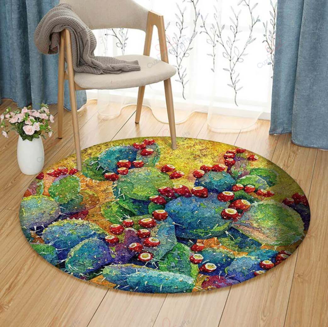 Desert Bloom Cactus Round Carpet Floor Rug Living Room Bedroom Decor Round Area Rug Carpet Desert Bloom Cactus Round Carpet Floor Rug Living Room Bedroom Decor Round Area Rug Carpet