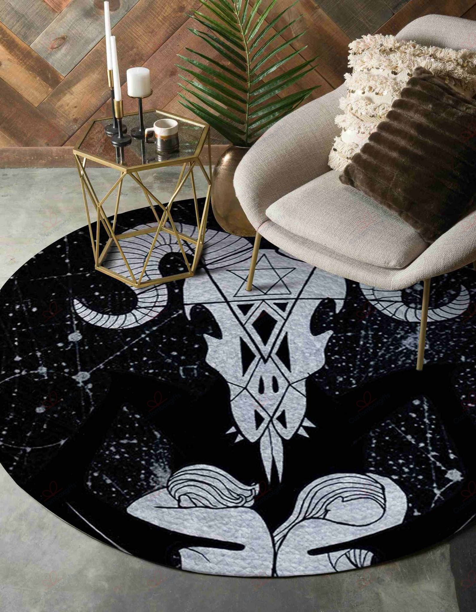 Devil Skull Round Carpet Floor Rug Living Room Bedroom Decor Round Area Rug Carpet Devil Skull Round Carpet Floor Rug Living Room Bedroom Decor Round Area Rug Carpet