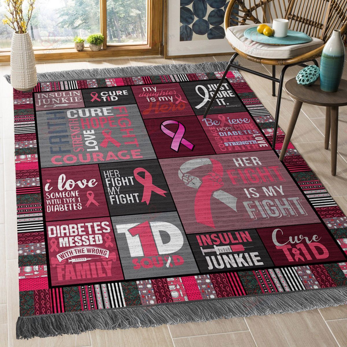 Diabetes Fight Rug Sport Decor Gift Floor Decor Living Room Carpet Rug Area Rug - 86ceb607253b Diabetes Fight Rug Sport Decor Gift Floor Decor Living Room Carpet Rug Area Rug - 86ceb607253b