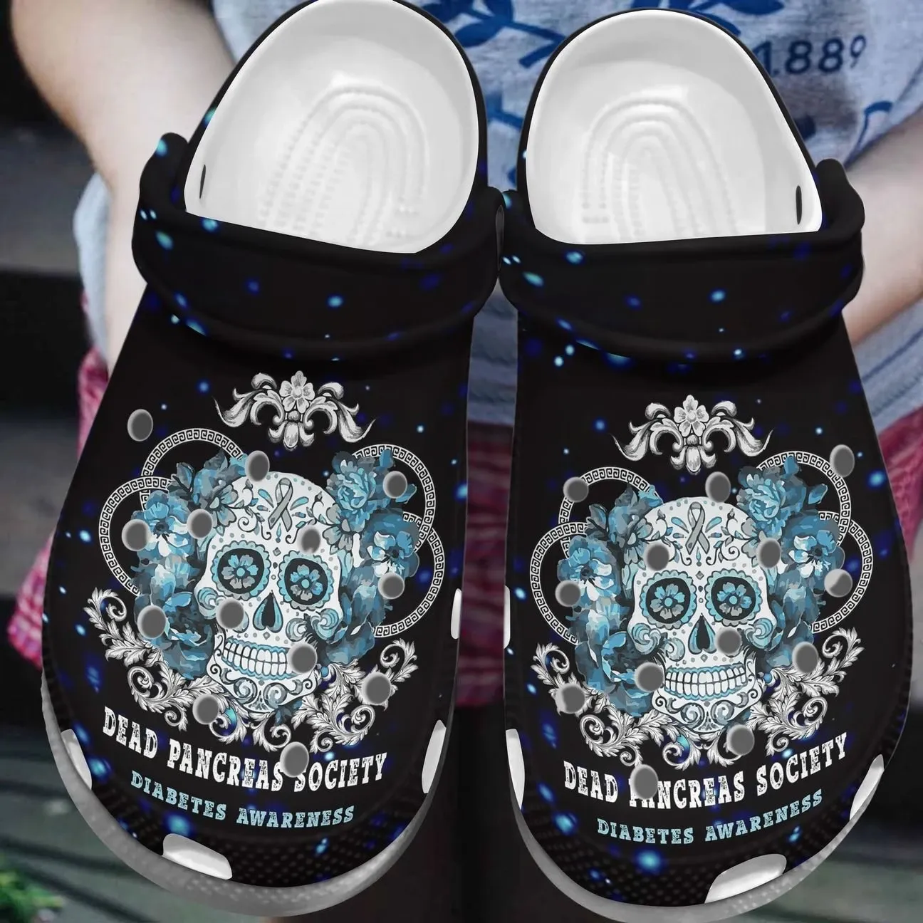 Diabetes Personalized Clog Custom Crocs Comfortablefashion Style Comfortable For Women Men Kid Print 3D Diabetes Awareness Skull Diabetes Personalized Clog Custom Crocs Comfortablefashion Style Comfortable For Women Men Kid Print 3D Diabetes Awareness Skull