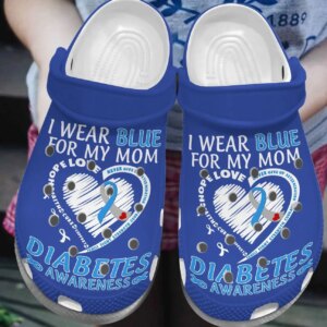 Diabetes Personalized Clog Custom Crocs Comfortablefashion Style Comfortable For Women Men Kid Print 3D I Wear Blue