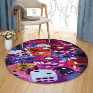 Dice Round Carpet Floor Rug Living Room Bedroom Decor Round Area Rug Carpet