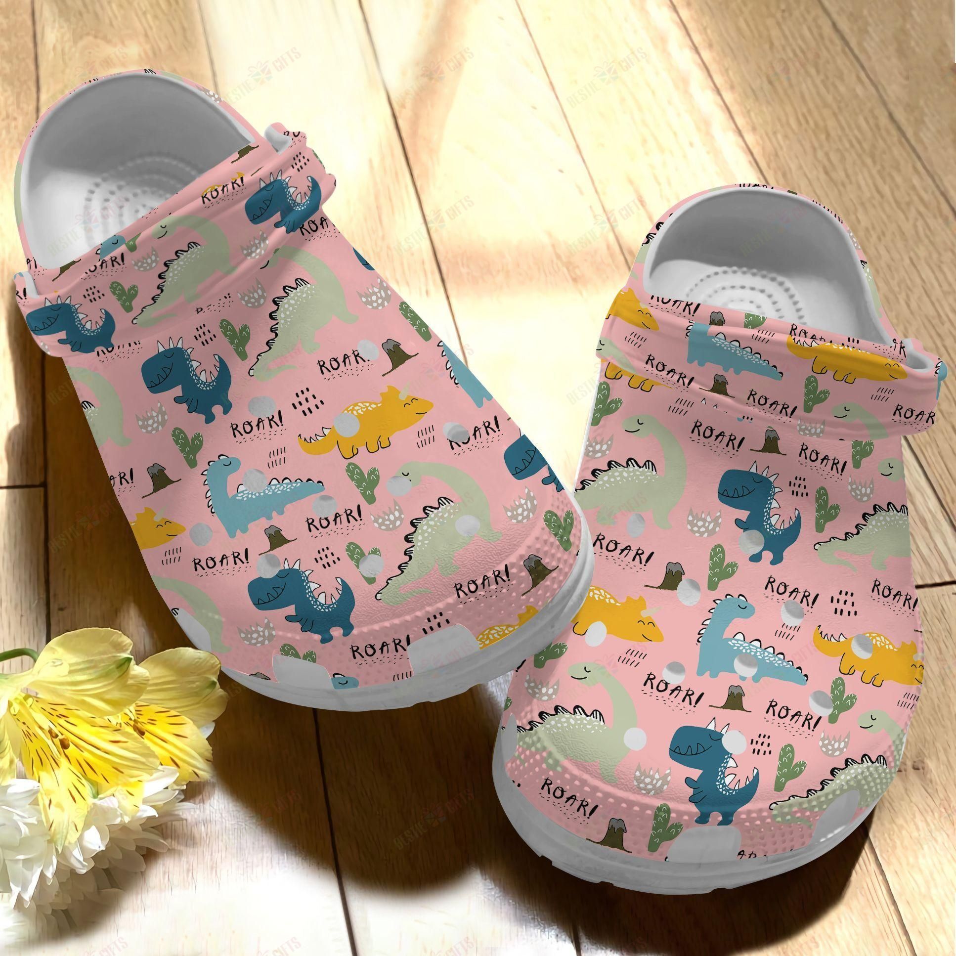 Dinosaur Crocs Clog Classic Clog Whitesole Roar Shoes Dinosaur Crocs Clog Classic Clog Whitesole Roar Shoes