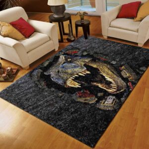 Dinosaur Grey Rug Sport Decor Gift Floor Decor Living Room Carpet Rug Area Rug - 1e16b8966a4a
