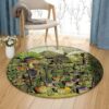 Dinosaur Round Carpet Floor Rug Living Room Bedroom Decor Round Area Rug Carpet