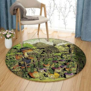 Dinosaur Round Carpet Floor Rug Living Room Bedroom Decor Round Area Rug Carpet
