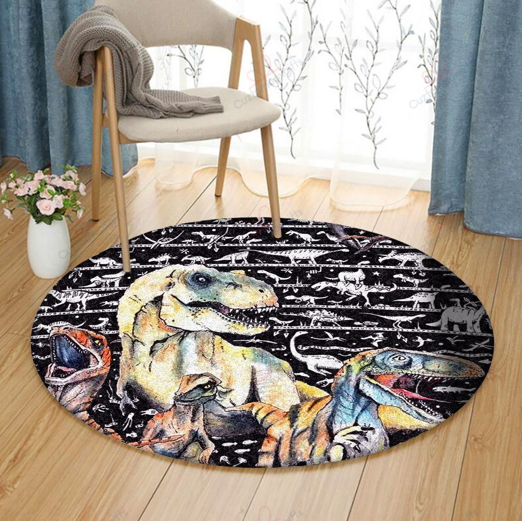 Dinosaur Round Carpet Floor Rug Living Room Bedroom Decor Round Area Rug Carpet Dinosaur Round Carpet Floor Rug Living Room Bedroom Decor Round Area Rug Carpet
