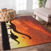 Dinosaur In Sunset Rug Sport Decor Gift Floor Decor Living Room Carpet Rug Area Rug - fc8eaf5ace15
