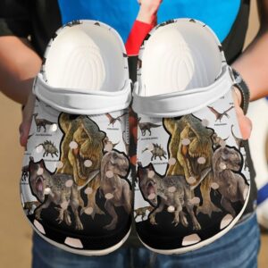 Dinosaur Lovers Sku 835 Crocs Crocband Clog Comfortable For Mens Womens Classic Clog Water Shoes