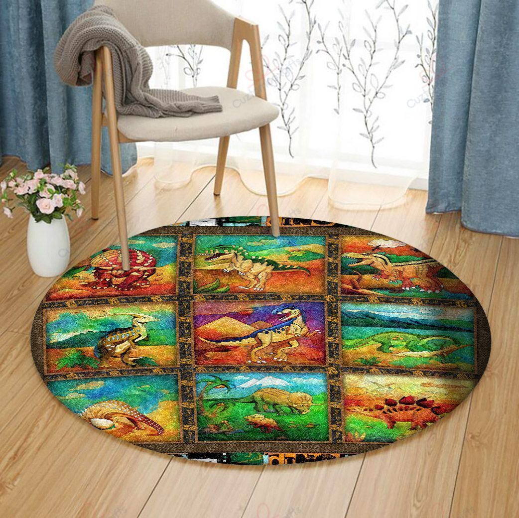 Dinosaur Painting 1 Round Carpet Floor Rug Living Room Bedroom Decor Round Area Rug Carpet Dinosaur Painting 1 Round Carpet Floor Rug Living Room Bedroom Decor Round Area Rug Carpet