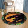 Dinosaur Painting Round Carpet Floor Rug Living Room Bedroom Decor Round Area Rug Carpet