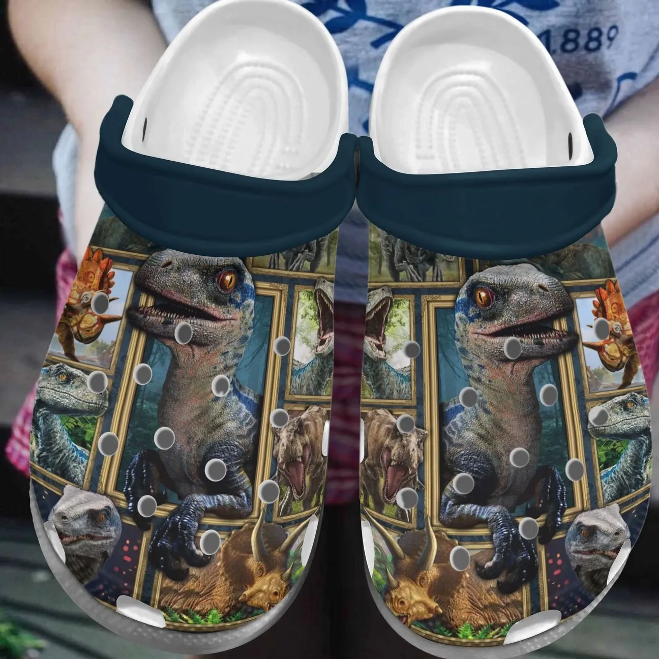 Dinosaur Personalize Clog Custom Crocs Fashionstyle Comfortable For Women Men Kid Print 3D Whitesole Amazing World Dinosaur Personalize Clog Custom Crocs Fashionstyle Comfortable For Women Men Kid Print 3D Whitesole Amazing World