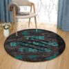Dinosaur The Roaring Times Round Carpet Floor Rug Living Room Bedroom Decor Round Area Rug Carpet