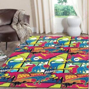 Dinosaur Vintage Rug Sport Decor Gift Floor Decor Living Room Carpet Rug Area Rug - 68e1c7ce0854