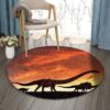 Dinosaur World 4 Round Carpet Floor Rug Living Room Bedroom Decor Round Area Rug Carpet