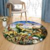 Dinosaur World 5 Round Carpet Floor Rug Living Room Bedroom Decor Round Area Rug Carpet