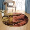 Dinosaur World 6 Round Carpet Floor Rug Living Room Bedroom Decor Round Area Rug Carpet