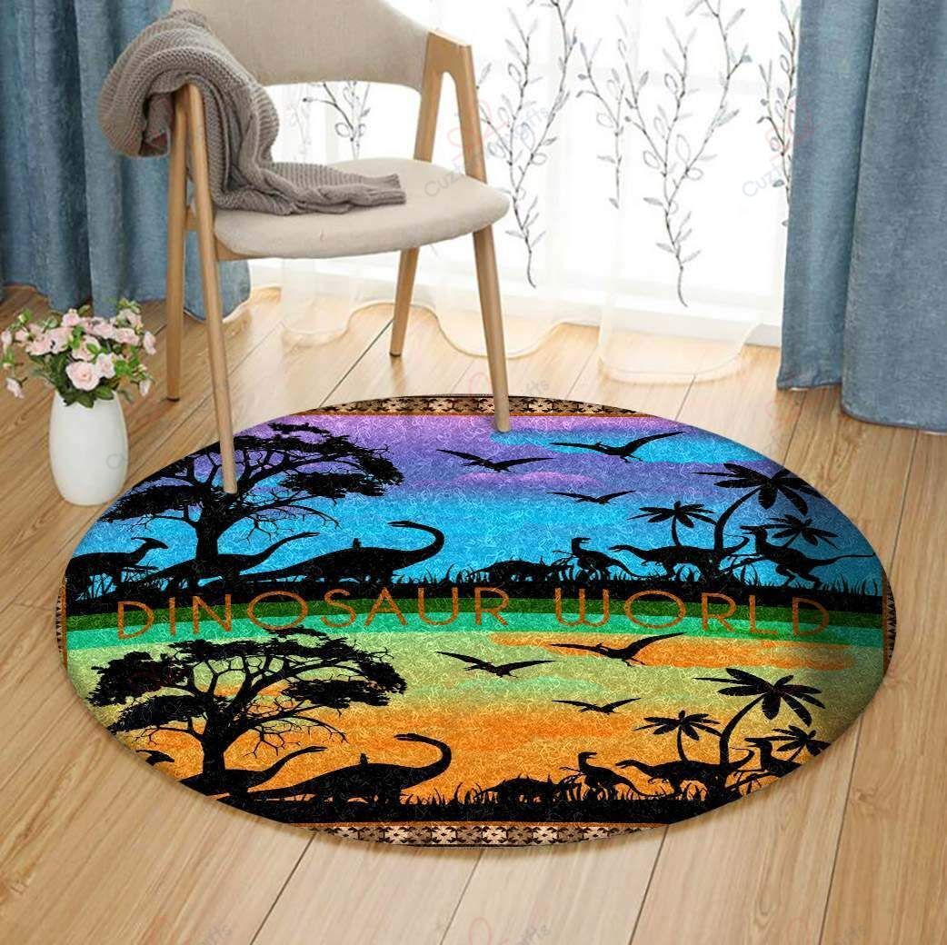 Dinosaur World Round Carpet Floor Rug Living Room Bedroom Decor Round Area Rug Carpet Dinosaur World Round Carpet Floor Rug Living Room Bedroom Decor Round Area Rug Carpet