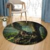 Dinosaurs Round Carpet Floor Rug Living Room Bedroom Decor Round Area Rug Carpet