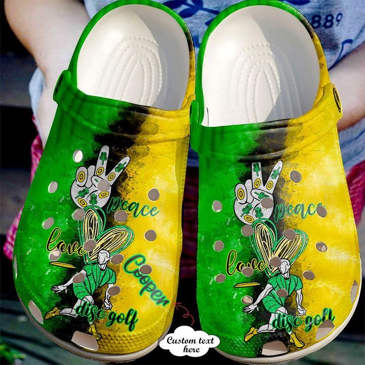 Disc Golf Personalized Peace Love Sku 828 Crocs Crocband Clog Comfortable For Mens Womens Classic Clog Water Shoes Disc Golf Personalized Peace Love Sku 828 Crocs Crocband Clog Comfortable For Mens Womens Classic Clog Water Shoes