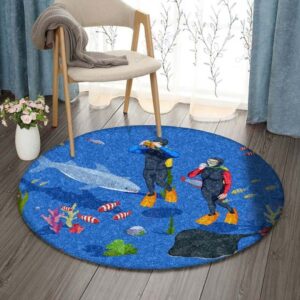 Dive Round Carpet Floor Rug Living Room Bedroom Decor Round Area Rug Carpet