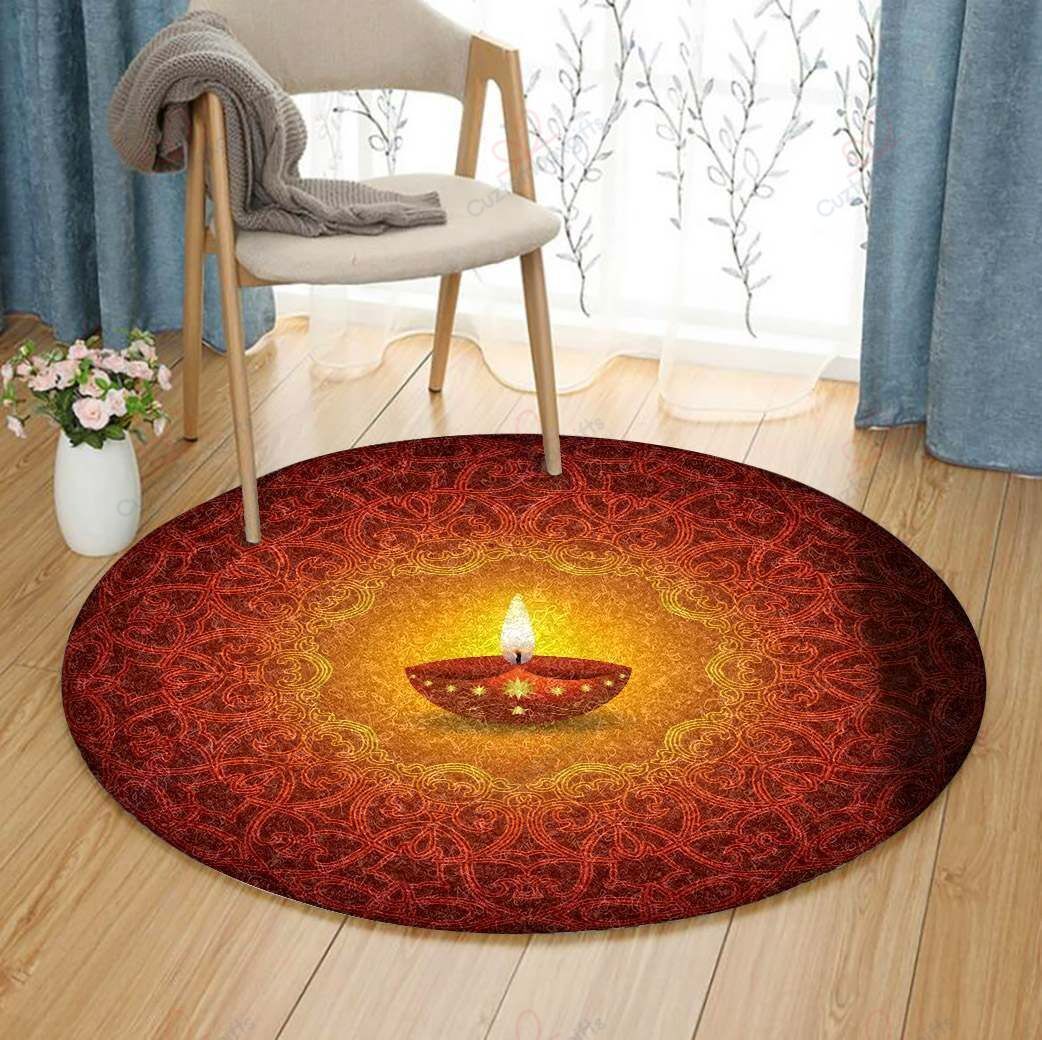 Diwali Round Carpet Floor Rug Living Room Bedroom Decor Round Area Rug Carpet Diwali Round Carpet Floor Rug Living Room Bedroom Decor Round Area Rug Carpet