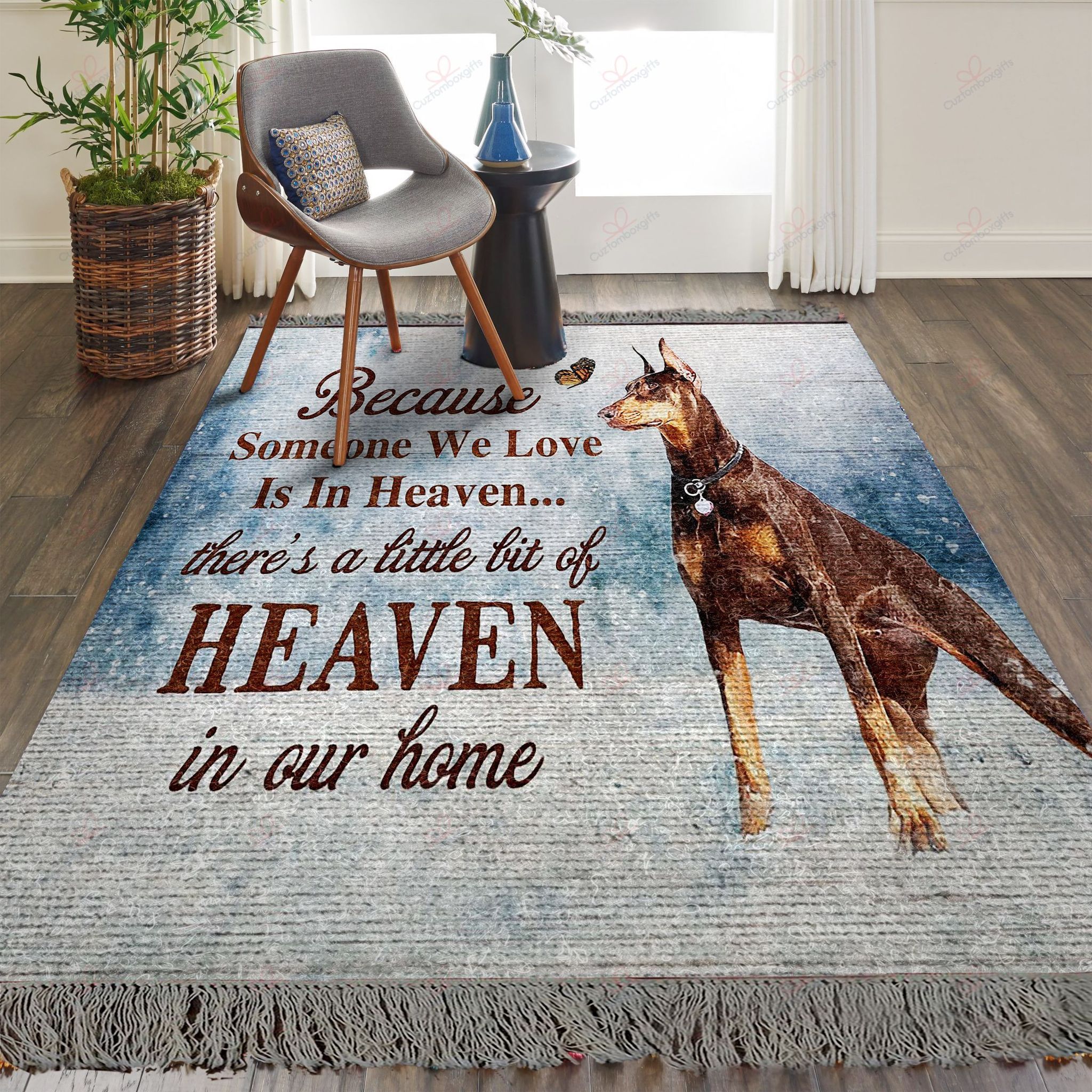 Doberman Because Someone We Love Is In Heaven Rug Sport Decor Gift Floor Decor Living Room Carpet Rug Area Rug - b900325a92cc Doberman Because Someone We Love Is In Heaven Rug Sport Decor Gift Floor Decor Living Room Carpet Rug Area Rug - b900325a92cc