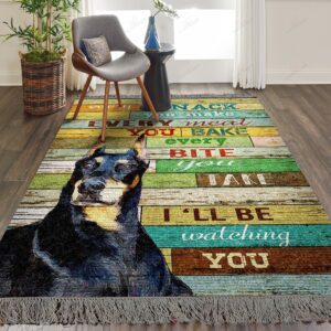 Doberman Ill Be Watching You Rug Sport Decor Gift Floor Decor Living Room Carpet Rug Area Rug - eb5e0852b12e