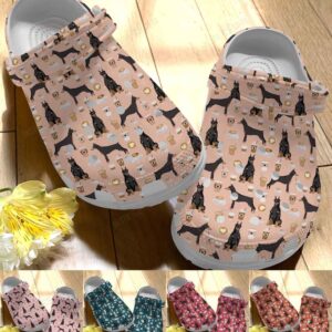 Doberman Pinscher Crocs Clog Classic Clog Whitesole Doberman Pinscher And Coffee Shoes