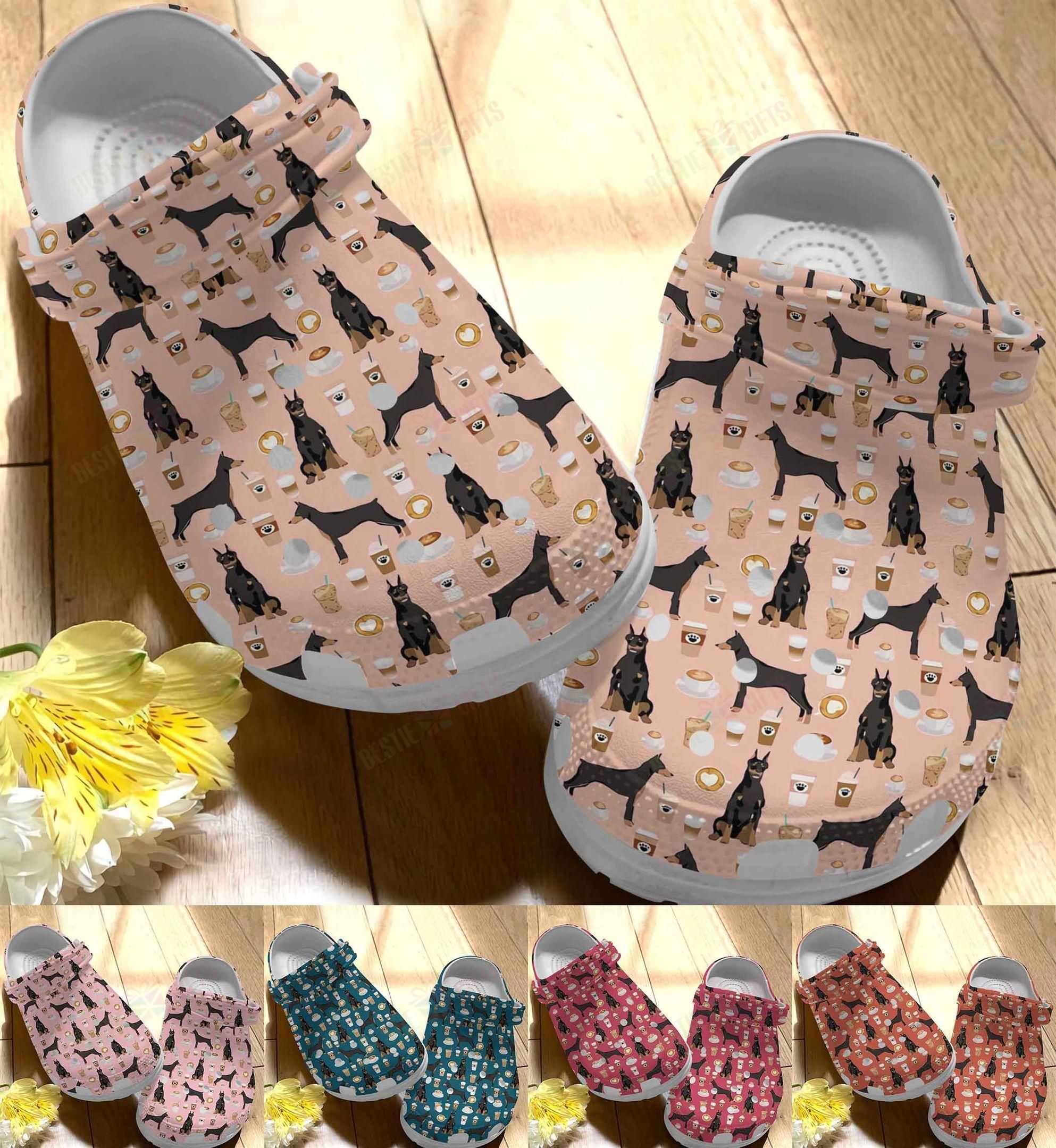 Doberman Pinscher Crocs Clog Classic Clog Whitesole Doberman Pinscher And Coffee Shoes Doberman Pinscher Crocs Clog Classic Clog Whitesole Doberman Pinscher And Coffee Shoes