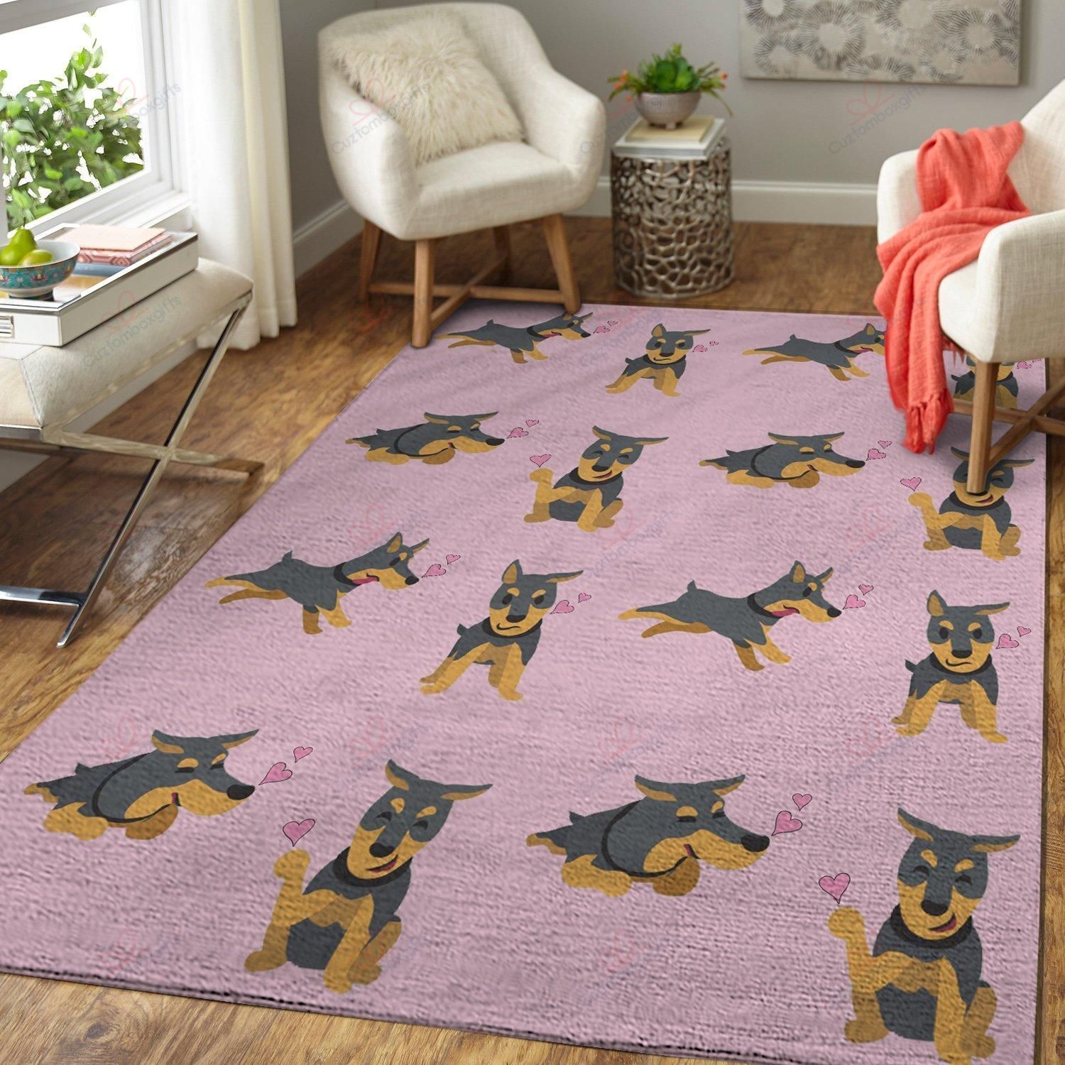 Doberman Pinscher Pink Heart Rug Sport Decor Gift Floor Decor Living Room Carpet Rug Area Rug - 97a48ebd7f4f Doberman Pinscher Pink Heart Rug Sport Decor Gift Floor Decor Living Room Carpet Rug Area Rug - 97a48ebd7f4f