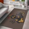 Dobermann Floral Rug Sport Decor Gift Floor Decor Living Room Carpet Rug Area Rug - b11994862fa2