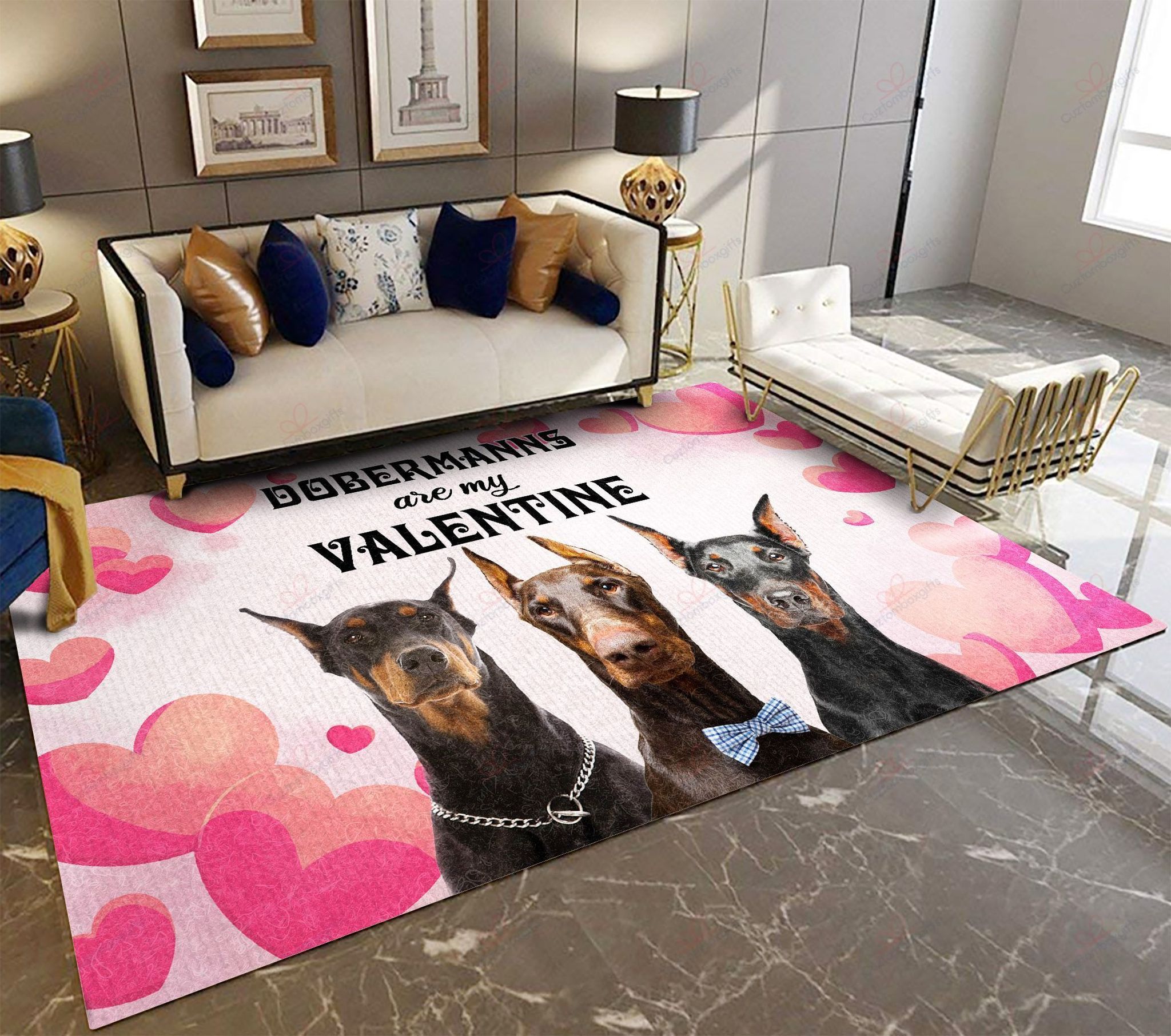Dobermans Are My Valentine Rug Sport Decor Gift Floor Decor Living Room Carpet Rug Area Rug - ee889b950da8 Dobermans Are My Valentine Rug Sport Decor Gift Floor Decor Living Room Carpet Rug Area Rug - ee889b950da8