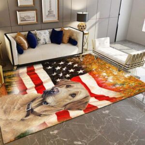 Dog American Autumn Rug Sport Decor Gift Floor Decor Living Room Carpet Rug Area Rug - 40b34f975f26