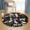 Dog And Cat Round Carpet Floor Rug Living Room Bedroom Decor Round Area Rug Carpet