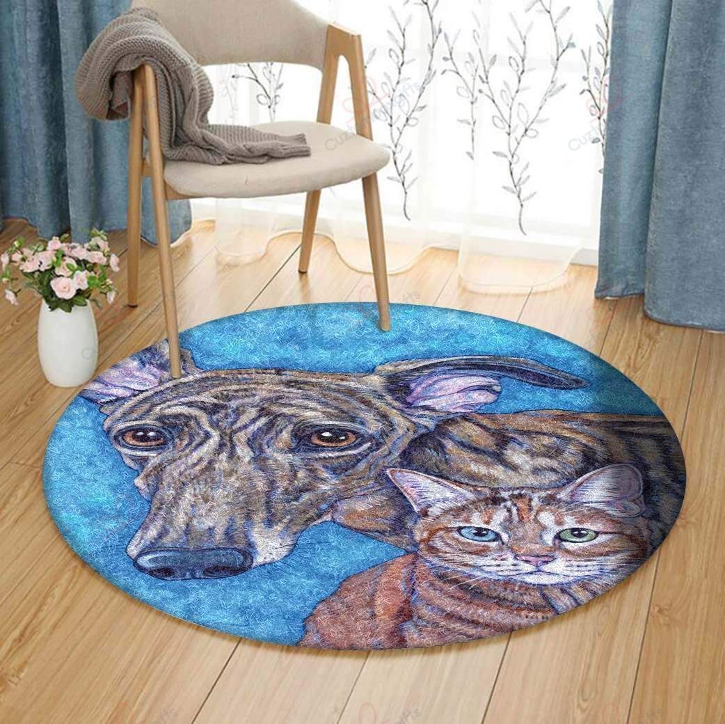 Dog And Cat Round Carpet Floor Rug Living Room Bedroom Decor Round Area Rug Carpet Dog And Cat Round Carpet Floor Rug Living Room Bedroom Decor Round Area Rug Carpet