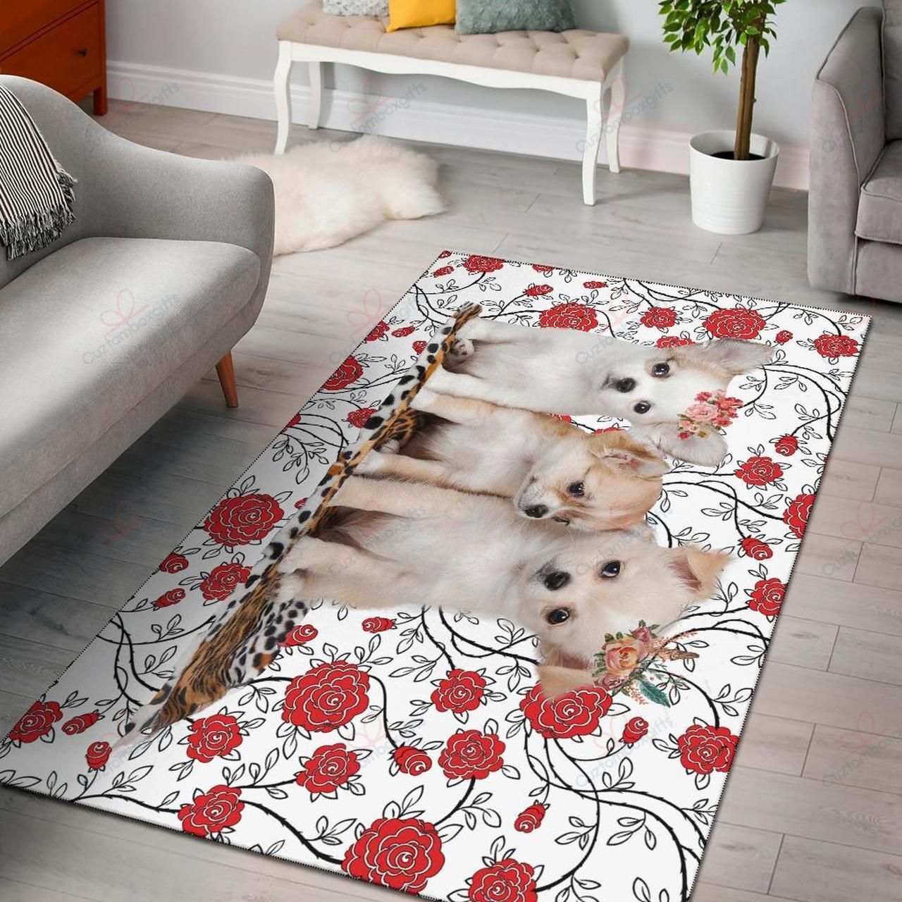 Dog And Flower Rug Sport Decor Gift Floor Decor Living Room Carpet Rug Area Rug - b86bb4d708c2 Dog And Flower Rug Sport Decor Gift Floor Decor Living Room Carpet Rug Area Rug - b86bb4d708c2