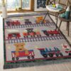 Dog And Train Rug Sport Decor Gift Floor Decor Living Room Carpet Rug Area Rug - bed32b87acbc