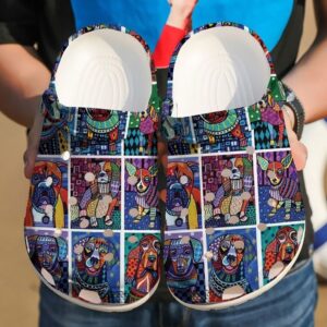 Dog Ceramic Pattern Sku 860 Crocs Crocband Clog Comfortable For Mens Womens Classic Clog Water Shoes