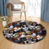 Dog Crowd 1 Round Carpet Floor Rug Living Room Bedroom Decor Round Area Rug Carpet