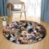 Dog Crowd Round Carpet Floor Rug Living Room Bedroom Decor Round Area Rug Carpet