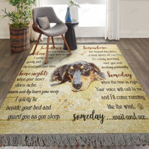 Dog Dachshund Someday I Wait And See Rug Sport Decor Gift Floor Decor Living Room Carpet Rug Area Rug - e5755c19aaa7