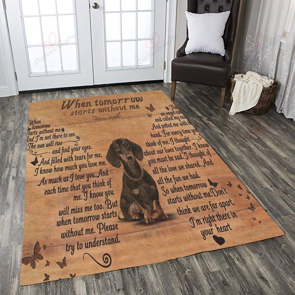 Dog Dachshund When Tomorrow Starts Without Me Rug Sport Decor Gift Floor Decor Living Room Carpet Rug Area Rug - 04d5511c52ea Dog Dachshund When Tomorrow Starts Without Me Rug Sport Decor Gift Floor Decor Living Room Carpet Rug Area Rug - 04d5511c52ea