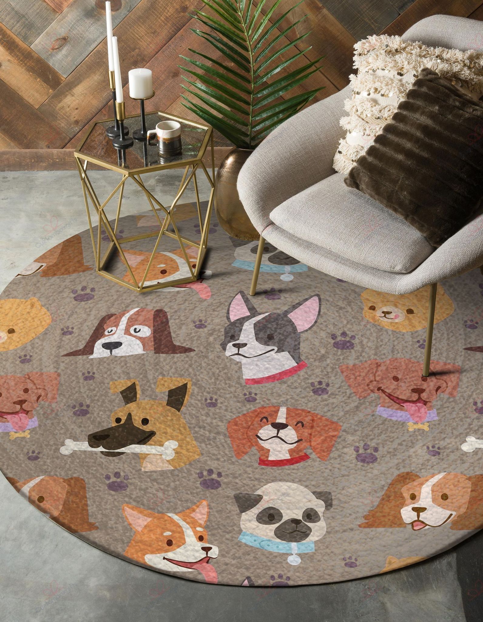 Dog Faces Round Carpet Floor Rug Living Room Bedroom Decor Round Area Rug Carpet Dog Faces Round Carpet Floor Rug Living Room Bedroom Decor Round Area Rug Carpet
