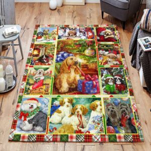 Dog In Christmas Rug Sport Decor Gift Floor Decor Living Room Carpet Rug Area Rug - 23c0e8fa7085